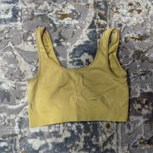 Everyday Scoop Neck Crop Top in Yellow